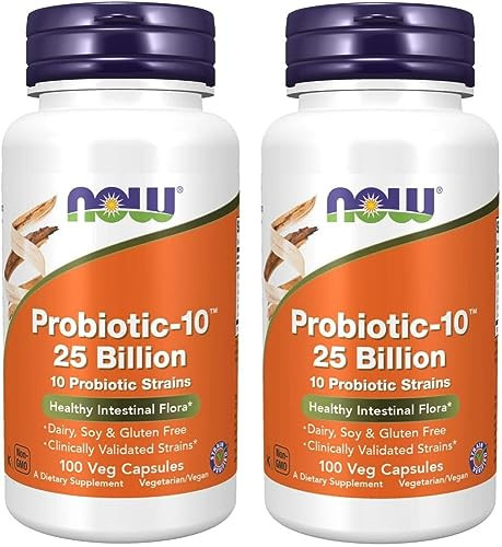 Now Foods Probiotic-10 25 Billion, 100 Count (Pack of 2)