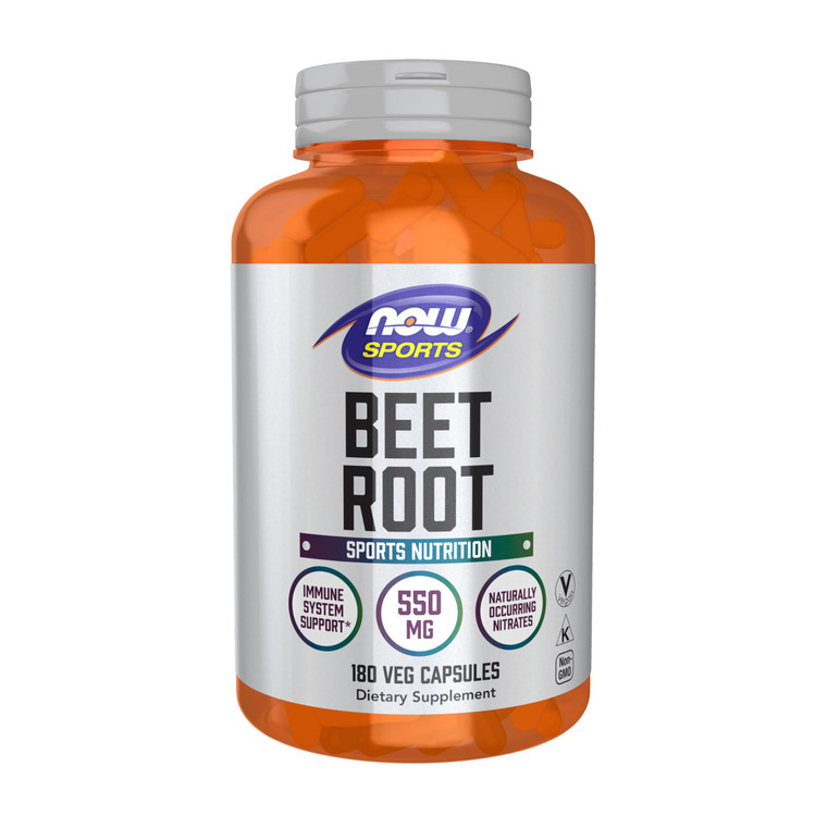 NOW Foods Sports, Beet Root Veg, Sports Nutrition, Immune System Support*, 550 MG, Naturally Occurring Nitrates, 180 Veg Capsules