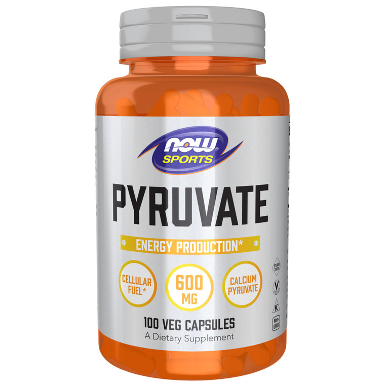 NOW Foods Sports Nutrition, Pyruvate (Pyruvic Acid) 600 mg, Energy Production*, 100 Veg Capsules