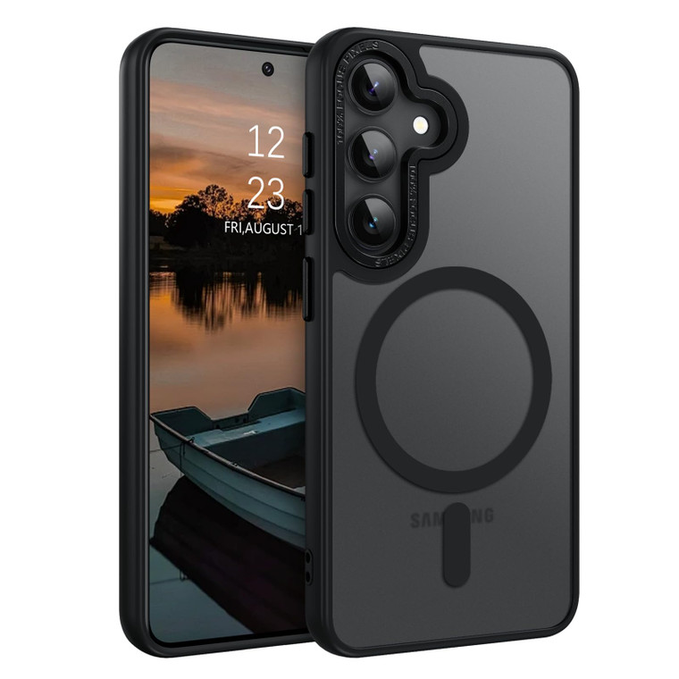 GUAGUA for Samsung Galaxy S24 FE Case, Magnetic Phone Case for Samsung S24 FE, Compatible with MagSafe Translucent Matte Shockproof Phone Case Galaxy