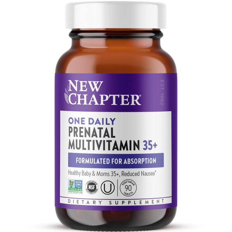 New Chapter Prenatal Vitamins, One Daily Prenatal Multivitamin Enhanced for Age 35+ with Methylfolate + Choline for Healthy Mom & Baby, Gluten Free &