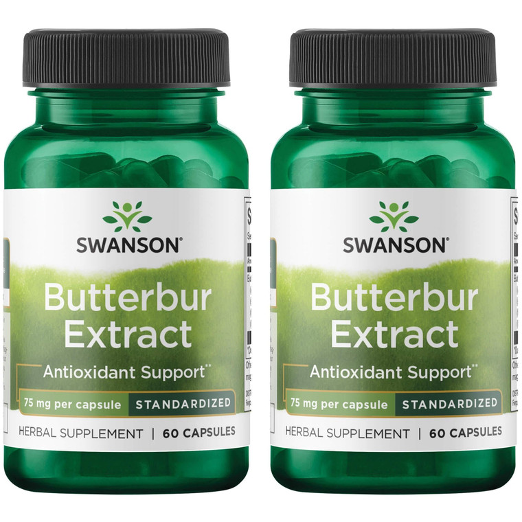 Swanson Butterbur Extract - Standardized 75 mg 60 Caps (2 Pack)