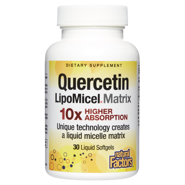 Natural Factors Quercetin LipoMicel Matrix - Supports Immune Health & Capillary Health - Antioxidant Support Supplement with Highly Absorbable Querce