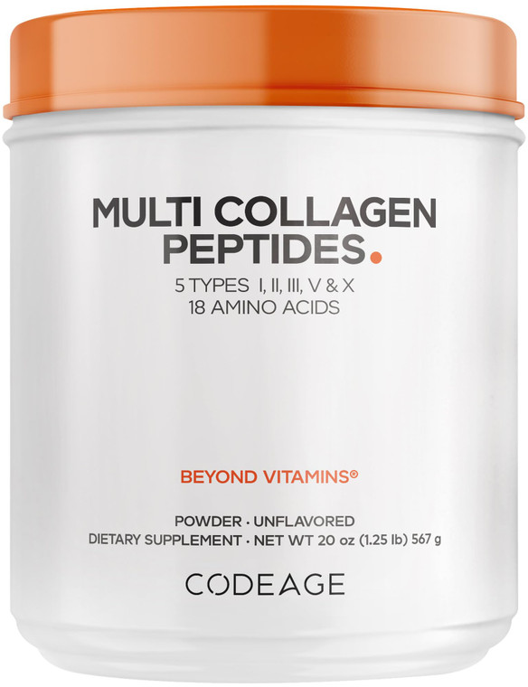 Codeage Multi Collagen Protein Powder Peptides, Hydrolyzed Collagen for Women & Men, Collagen Supplements, Grass Fed Bone Broth, 2-Month Supply, Unfl