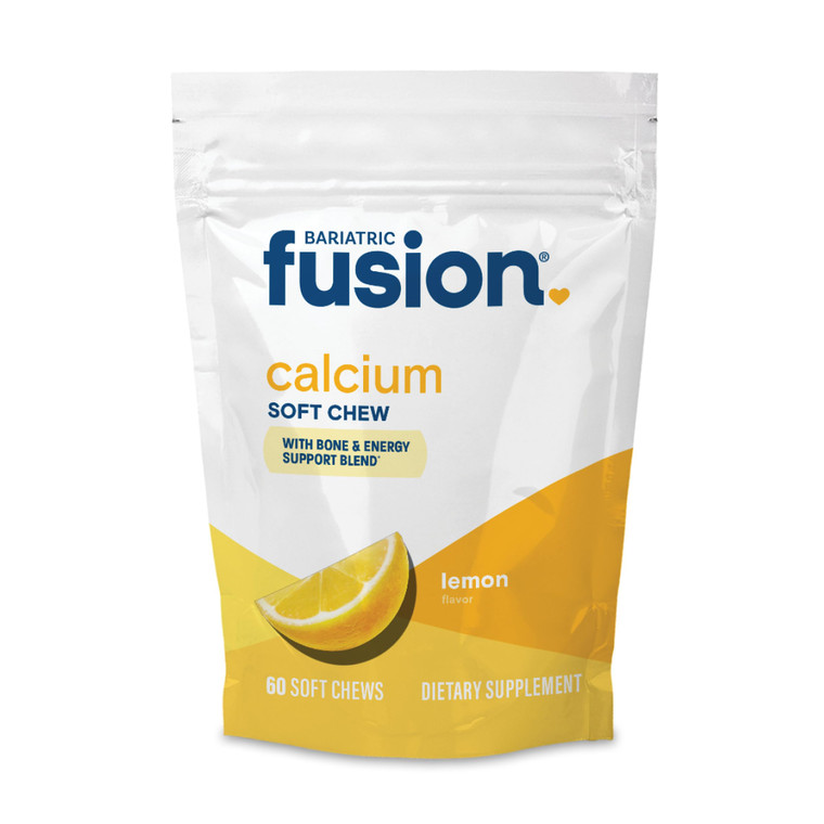 Bariatric Fusion Bariatric Calcium Supplement Chews | Calcium Citrate with Vitamin D3 Bariatric Vitamin | Sugar Free Chewable | 500mg | Lemon | 60 Co