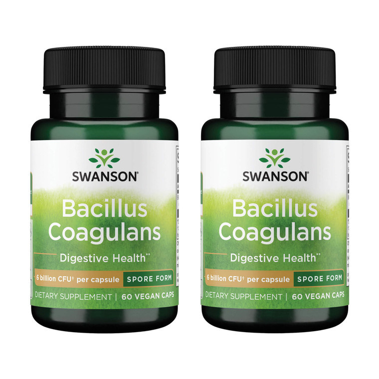 Swanson Bacillus Coagulans - Natural Probiotic Supplement Supporting Digestive Health w/ 6 Billion CFU - May Support GI & Overall Gut Health - (60 Ve