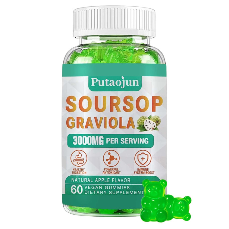 Putaojun Soursop Graviola Gummies | 2000mg Soursop Leaves Extract for Digestive, Cell Support, Immune Support and Antioxidant | High-Absorption | Non