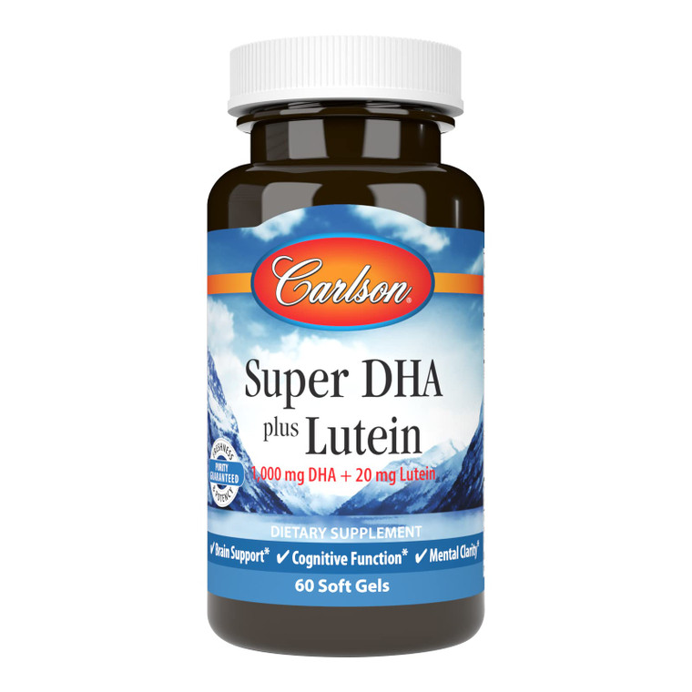 Carlson - Super DHA Plus Lutein, 1000 mg DHA + 20 mg Lutein, 60 Softgels