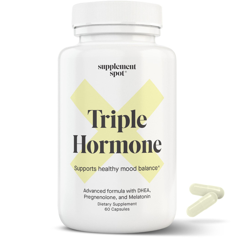 Supplement Spot - Natural Mood Balance Supplement w/Melatonin, DHEA & Pregnenolone - Formulated to Increase Energy in Men & Women (60 Capsules)