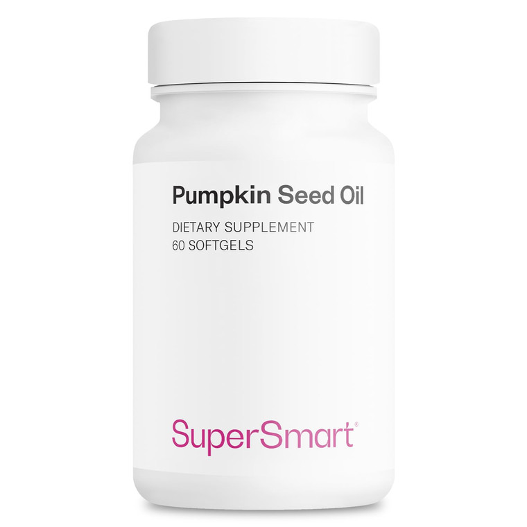 Supersmart - Pumpkin Seed Oil Supplement 1000mg per Day (+ Vitamin E) - Pumpkin Seed Oil for Hair Growth | Non-GMO & Gluten Free - 60 Softgels