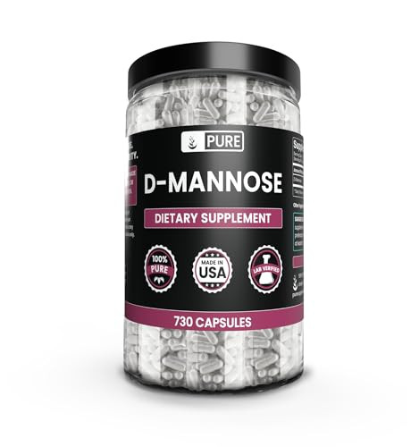 PURE ORIGINAL INGREDIENTS D-Mannose (730 Capsules) No Magnesium Or Rice Fillers, Always Pure, Lab Verified