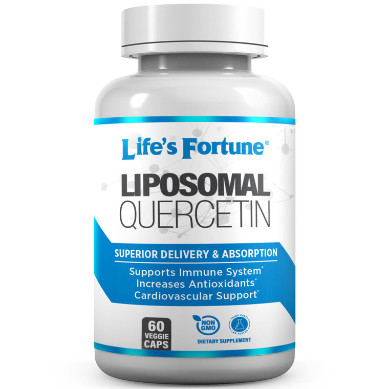 Life's Fortune Liposomal Flavonoid High Potency Quercetin 250 mg Natural Supplement, Plant -Based, Immune Support, Non GMO, Gluten Free, 60 Veggie Ca