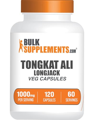 BulkSupplements.com Longjack Extract Capsules - Tongkat Ali Extract, Tongkat Ali Supplement - Vegan-Friendly, 120 Veg Capsules (Pack of 1)