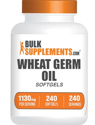 BulkSupplements.com Wheat Germ Oil Softgels - Wheat Germ Oil Supplement, Wheat Germ Oil 1130mg - Nutritional Supplement & Soy Free, 1 Softgel per Ser
