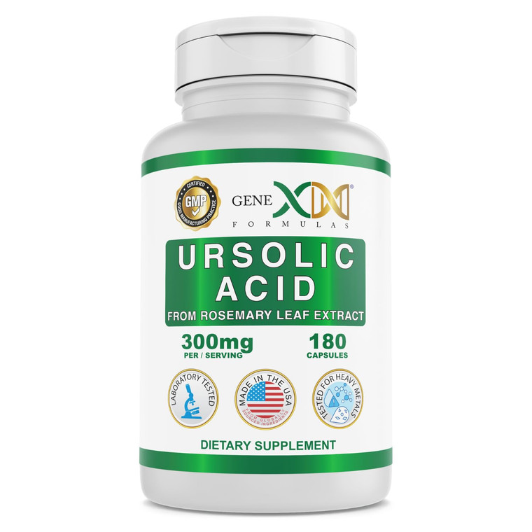 Genex Formulas Ursolic Acid 300mg (180 Capsules) Ursolic Acid Sourced from Rosemary Extract - Non-GMO, Gluten Free, Vegetarian
