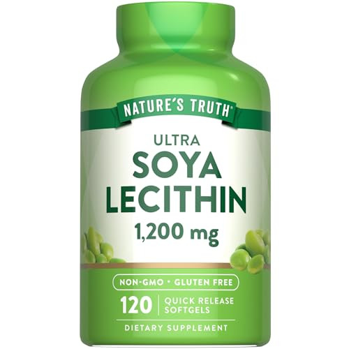 Nature's Truth Ultra Soy Lecithin 1200 mg | 120 Softgels | Non-GMO, Gluten Free Supplement
