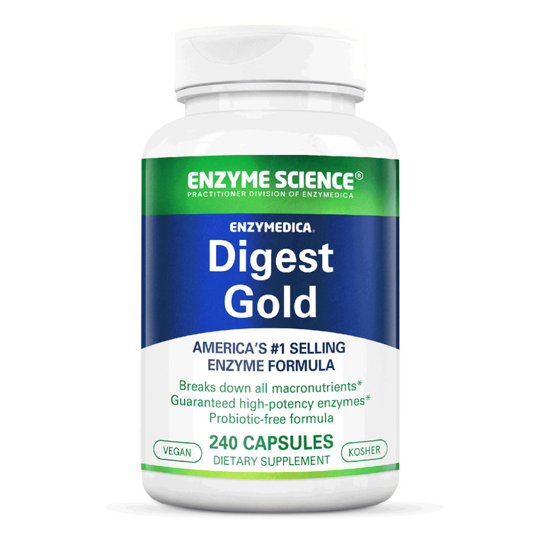 Enzyme Science Digest Gold, 240 Capsules - Maximum Strength Vegan Enzyme Supplement for Better Digestion with Amylase, Lipase and Protease