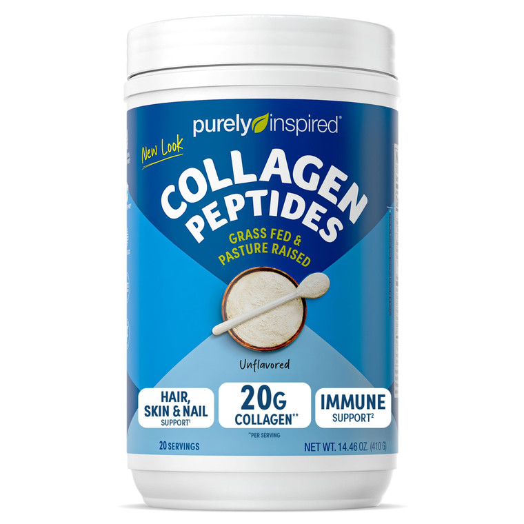 Purely Inspired Collagen Powder, Unflavored (20 Servings) - 20g Collagen Peptides Protein Powder for Women & Men - Grass-Fed & Pasture Raised - Glute