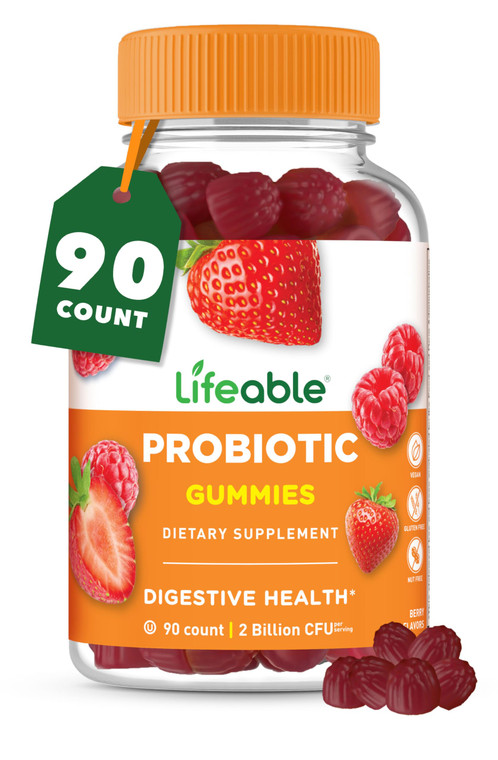 Lifeable Probiotics Gummies | 2 Billion CFU | Great Tasting Probiotic Gummies for Women | Probiotic Gummy for Gut Health and Immune Support | Probiot