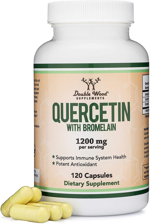 Quercetin with Bromelain - 120 Count (1,200mg Servings) Immune Health Capsules - Supports Healthy Immune Functions in Men and Women (Vegan Safe, Thir