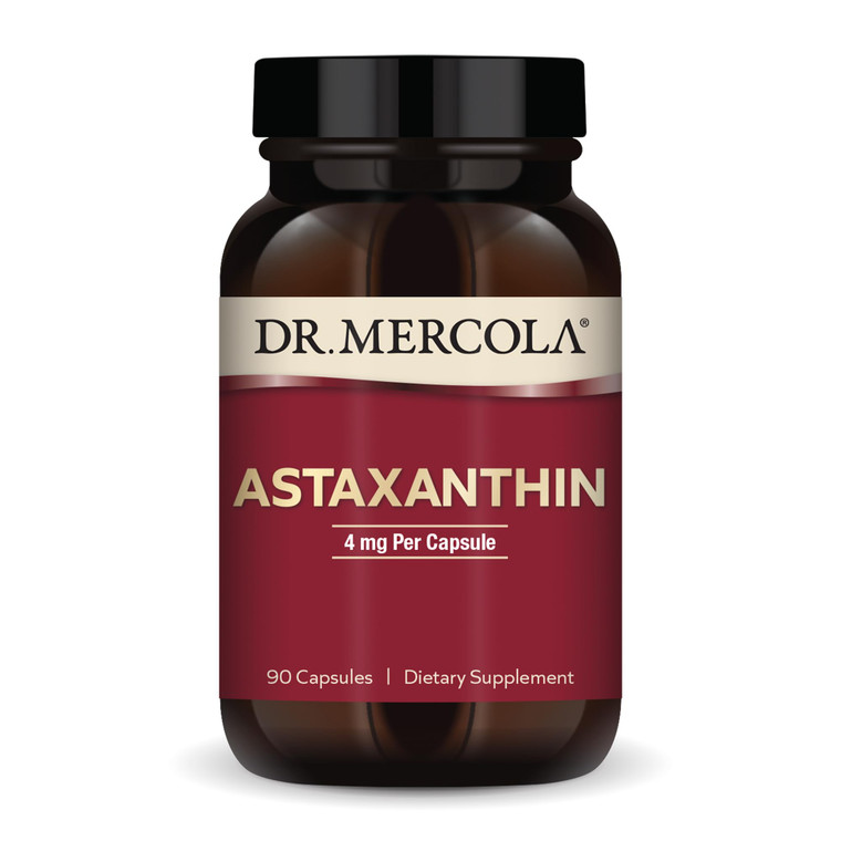 Dr. Mercola Organic Astaxanthin - 4 mg Astaxanthin - Powerful Antioxidant Support - Organic Microalgae Extract - Non-GMO, Gluten-Free & Soy-Free - 90