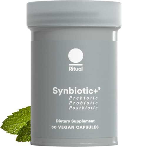 Ritual Synbiotic+ Probiotic, Prebiotic, Postbiotic, 3-in-1 Supplement for Gut Health and Digestive Support, Regularity, Bloat, Immune, Vegan Delayed-