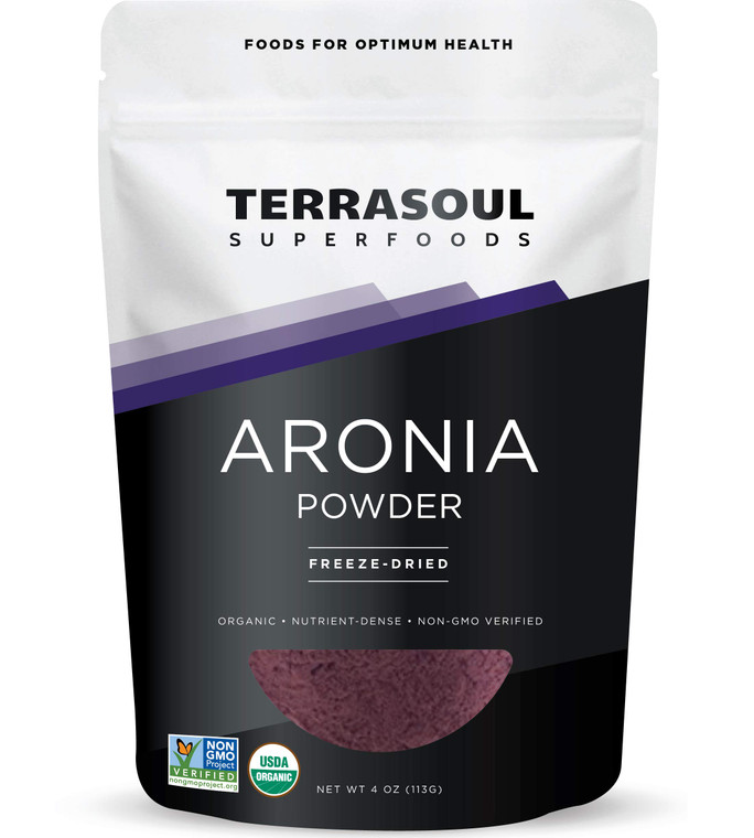 Terrasoul Superfoods Organic Aronia Powder, 4 Oz - Freeze-Dried, Antioxidants