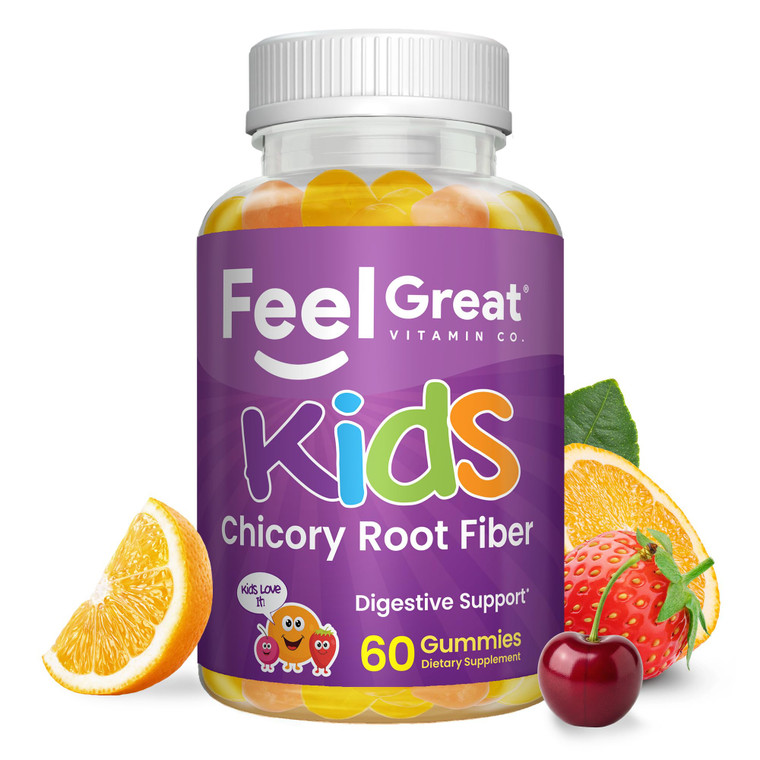 The Feel Great Vitamin Company Fiber Gummies for Kids for Digestive Support | Constipation Relief for Kids | Fruity Flavored Chewable Fiber Gummies |