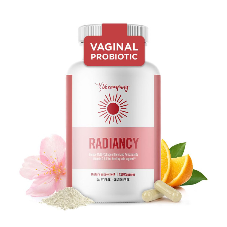 BB Company Radiancy | Vaginal Probiotics for Vaginal Dryness, pH Balance | Fights Itch, Odor | Anti-Aging | Hyaluronic Acid, Probiotics, Vitamin C, M