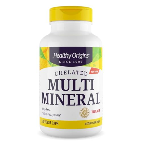 Healthy Origins Chelated Multi Mineral (Albion Minerals, Bioavailable, Non-GMO, Gluten Free), 120 Veggie Caps