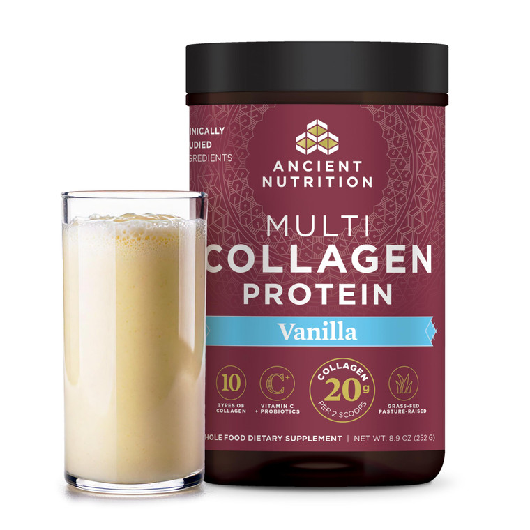 Ancient Nutrition Collagen Peptides Powder, Multi Collagen Protein, Women & Men, Vitamin C, Probiotics, Hydrolyzed Collagen, Supports Skin, Joints, G