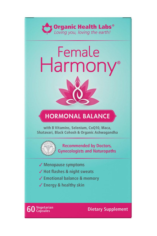 Organic Health Labs Female Harmony Natural Hormonal Support for Women, 60 Veggie Capsules