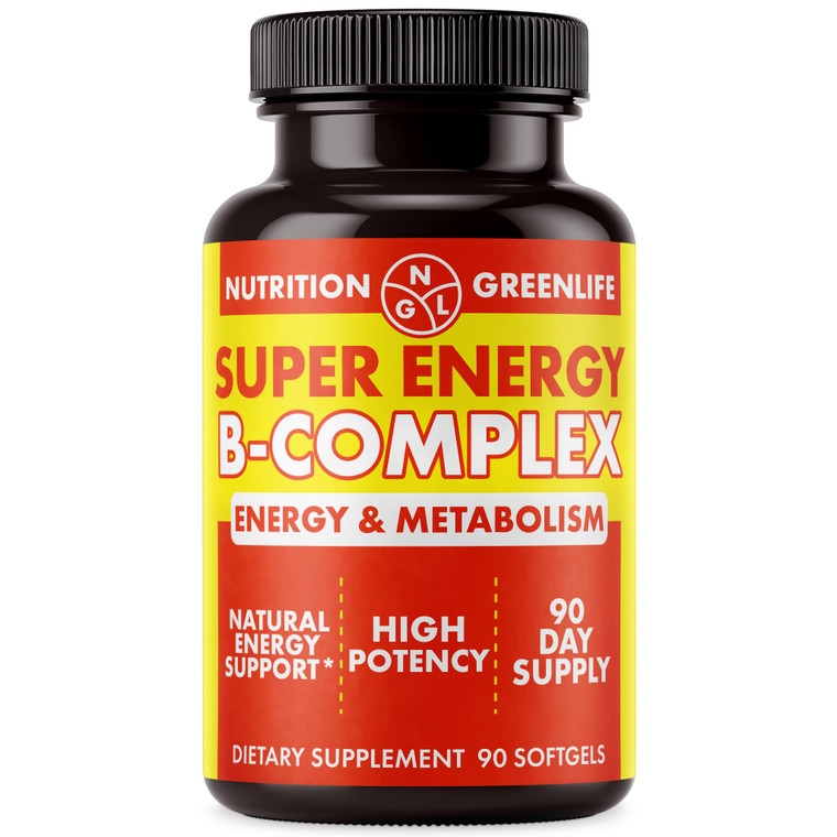 NGL Super Energy Vitamin B Complex Bioactive Cold Fill Soft gels for Max Potency & Absorption | Vitamin B Complex Plus Folic Acid, Zinc, Vitamin D |