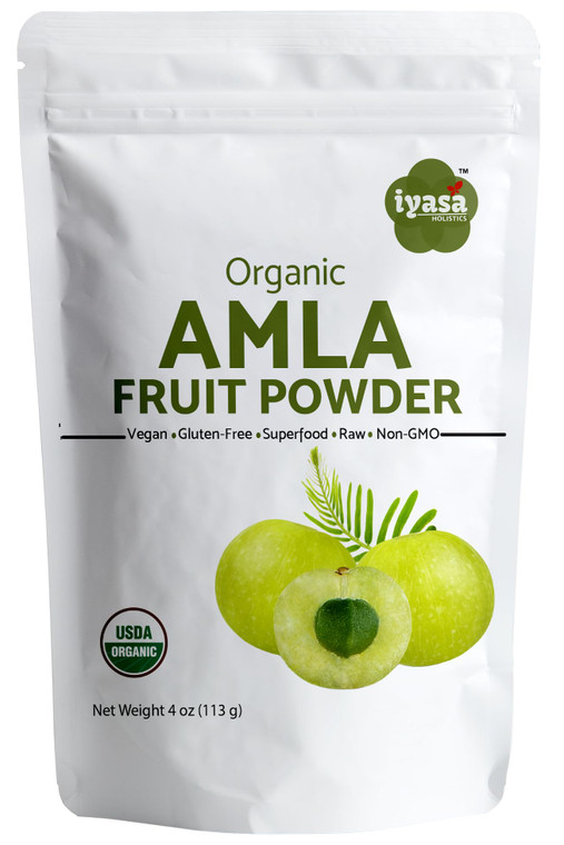 Amla Powder Organic 4 oz - USDA Certified Organic Amla Powder Ayurveda Herb Indian Gooseberry Powder Amalaki Superfood for Skin & Hair - Pure Ayurved