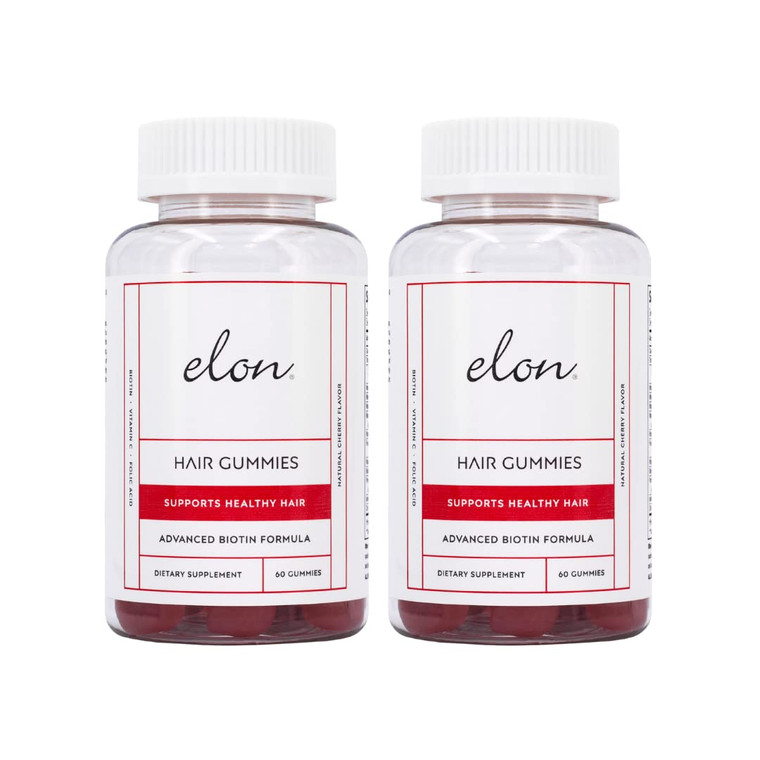 Elon Biotin Gummies for Hair Growth  60 Count Biotin 5000mcg Per Serving for Hair, Skin and Nails  Vitamin A, Folic Acid, & Vitamin E - Pectin Cher