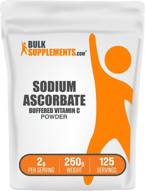 BulkSupplements.com Sodium Ascorbate Powder - for Immune Support, Sodium Ascorbate Vitamin C - Buffered Vitamin C, Gluten Free, 2g per Serving, 250g