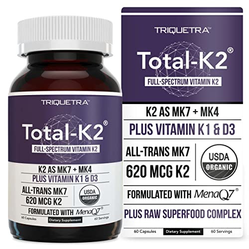 Total K2® | Vitamin K2 as MK7 & MK4 | Plus K1 & Vitamin D3 Cofactor - 620 mcg K2 per Serving - All-Trans MK7 from MenaQ7® - Full-Spectrum Vitamin K -