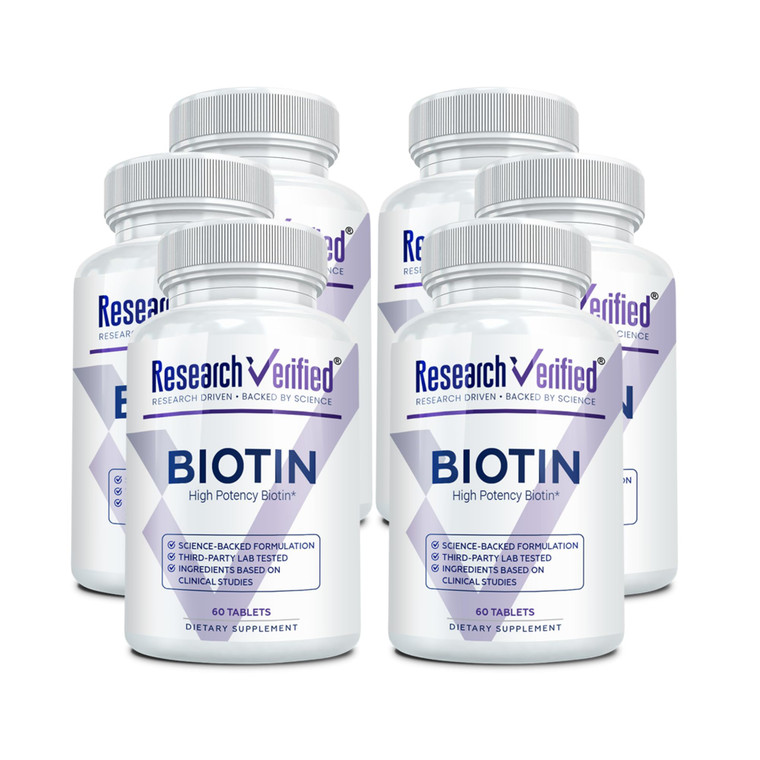 Research Verified Biotin  Pure Extra Strength Biotin 10000mcg  Hair Skin and Nails Vitamin  Third-Party Tested, Made in USA - 360 Vegan Tablets