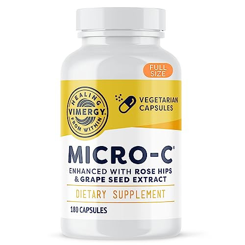 Vimergy Micro-C® Vitamin C Capsules  500mg per Capsule, Supports Immune Health*, Promotes Collagen Production, Supports Healthy Bones*, Kosher, Vega