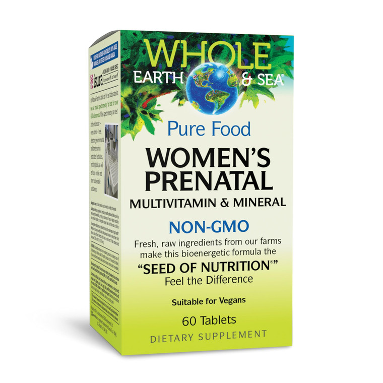 Natural Factors Whole Earth & Sea Women's Prenatal - Daily Prenatal Supplement for Healthy Pregnancy Support - Essential Prenatal with Calcium, Iron,