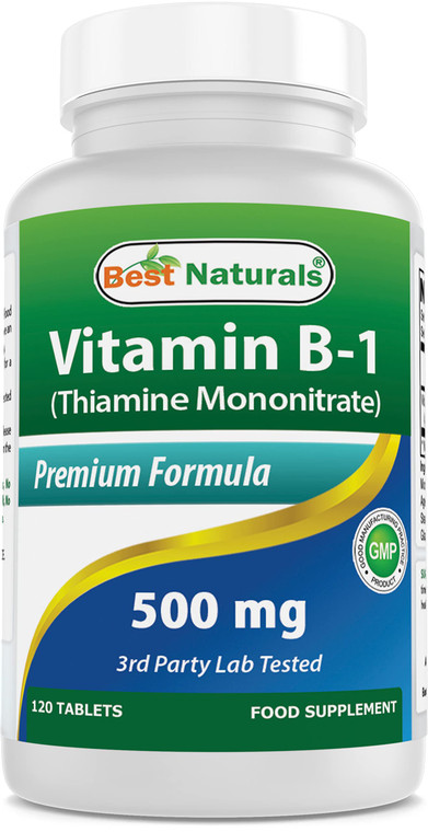 Best Naturals Vitamin B1 as Thiamine Mononitrate 500 mg 120 Tablets (120 Count (Pack of 1))