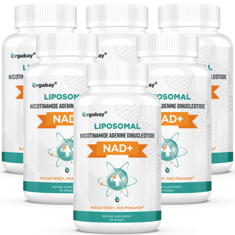Orgabay Liposomal NAD+ Supplement 500 mg, High Absorption, Boost NAD+ with TMG 250 mg, Actual NAD Plus More Efficient Than Nicotinamide Riboside, Sup