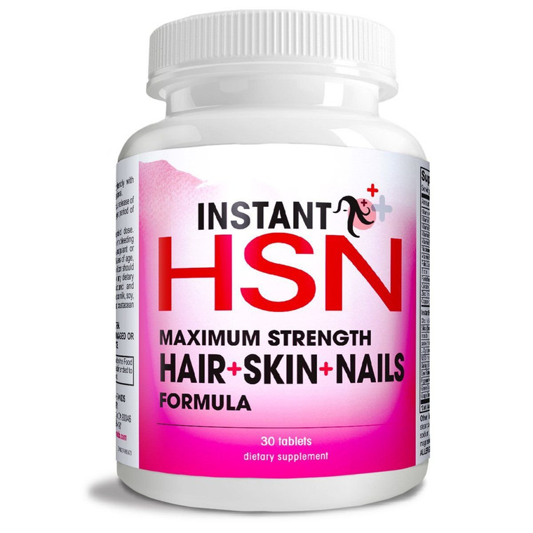 Instant HSN All-Natural Hair, Skin, and Nails Strengthening Formula Maximum Strength Purest Biotin Hair Growth Supplement, Complete Blend of Daily Ha