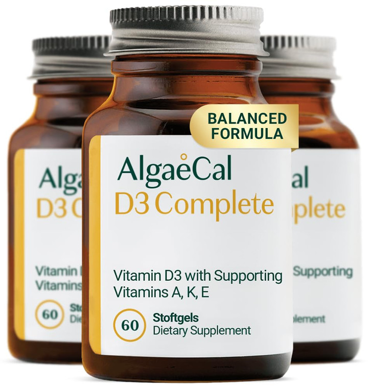 ALGAECAL 4-in-1 Vitamin D3 K2 Complete - ADK Vitamin Supplement, Enhanced Immune Support & Bone Health with D3 K2, A, & E - Whole Body Wellness & Bon