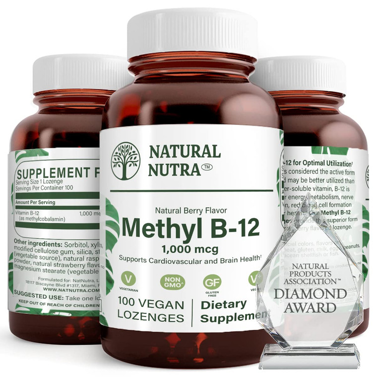 Natural Nutra Vegan Methyl B12 1000mcg, Heart Health and Energy Booster Supplement, Gluten Free, Support Energy Transformation, Enhance Immune Respon