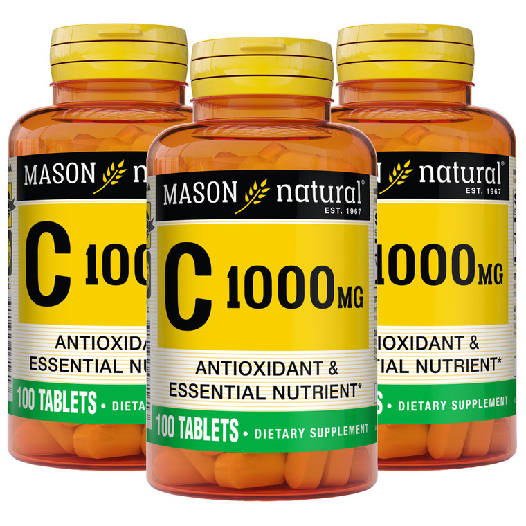 MASON NATURAL Vitamin C 1,000 mg, 300 Day Supply, Supports Healthy Immune System, Antioxidant and Essential Nutrient, 3 Pack