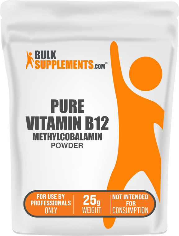 BulkSupplements.com Pure Vitamin B12 Methylcobalamin Powder - Vitamin B12 Supplements - Pure Product, Multiple Servings, 25g (0.88 oz) (Pack of 1)