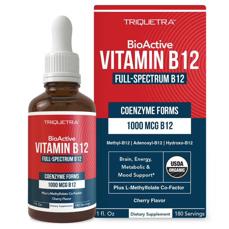 BioActive Vitamin B12 1000 mcg | Contains 3 BioActive Forms B12 Plus Methylfolate Cofactor - Methyl B12, Adenosyl B12 & Hydroxy B12 | Sublingual Form