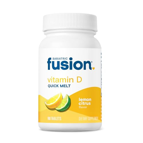 Bariatric Fusion Dissolvable Vitamin D3 5000 IU Quick Melt | Lemon Citrus Flavored Chewable Vitamin D Supplement | Healthy Bone Support* | Gluten, Da