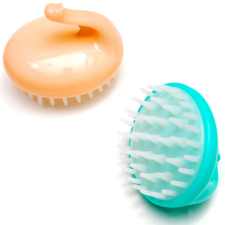 LUXXII Hair Scalp Massage Shampoo Brush Massager (Assort Color_2 Pack)